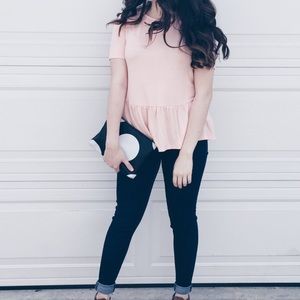 Peach Peplum Top